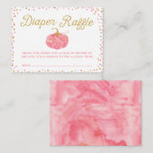 Waterverf Pompoen Glitter Luier Raffle Ticket Informatiekaartje (Voorkant / Achterkant)