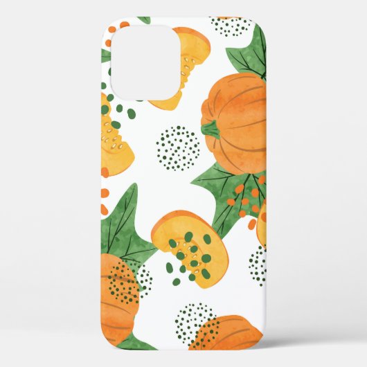 Waterverf Pompoen Groente: Sinaasappel Naadloos Case-Mate iPhone Case (Achterkant)