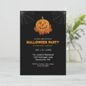 Waterverf pompoen Halloween Party Invitation (Staand voorkant)