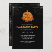 Waterverf pompoen Halloween Party Invitation (Voorkant / Achterkant)