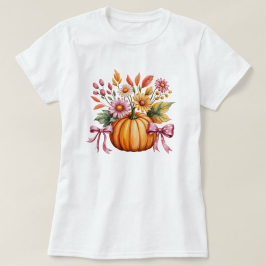 Waterverf pompoen Halloween T-shirt – Schattige na (Design voorkant)