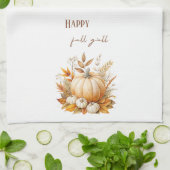 Waterverf Pompoen, Happy Herfst Y'all Theedoek (Gevouwen)