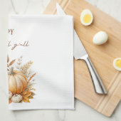 Waterverf Pompoen, Happy Herfst Y'all Theedoek (Quarter Fold)