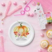 Waterverf pompoen herfst baby shower papieren bordje (Feest)