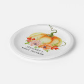 Waterverf pompoen herfst baby shower papieren bordje (Gekanteld)