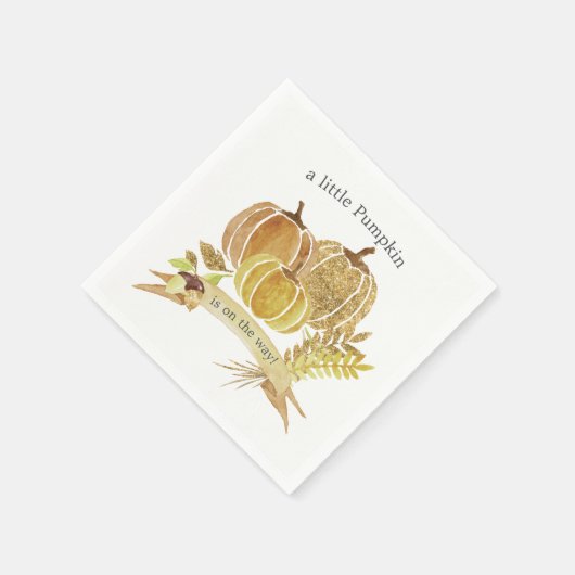 Waterverf pompoen Herfst Baby shower servetten (Hoek)