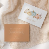 Waterverf Pompoen Herfst Bloemen | BABY SHOWER Bedankkaart