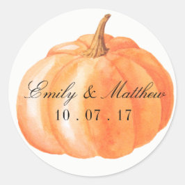 Waterverf Pompoen Herfst Bruiloft Label Stickers