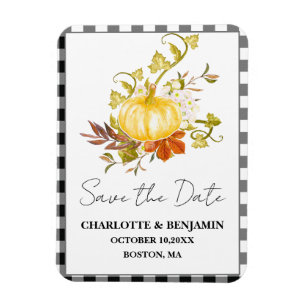 Waterverf Pompoen Herfst Bruiloft Save The Date Magneet