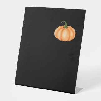 Waterverf pompoen - Herfst en Halloween Ontwerp O Reclamebord Met Voetstuk