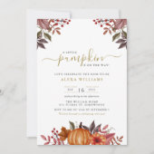waterverf pompoen herfst herfst blad baby shower kaart (Voorkant)