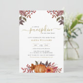 waterverf pompoen herfst herfst blad baby shower kaart (Staand voorkant)