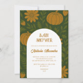 Waterverf Pompoen Herfst Herfst Bloemen Baby showe Kaart (Voorkant)