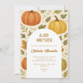 Waterverf Pompoen Herfst Herfst Bloemen Baby showe Kaart (Voorkant)