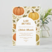 Waterverf Pompoen Herfst Herfst Bloemen Baby showe Kaart (Staand voorkant)