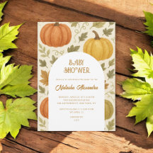 Waterverf Pompoen Herfst Herfst Bloemen Baby showe