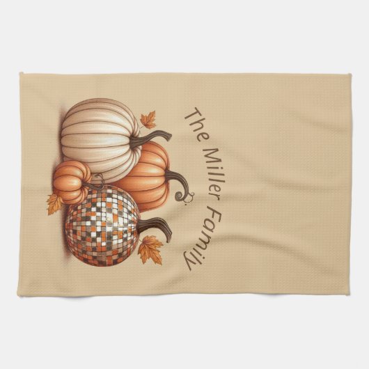 Waterverf Pompoen Herfst Herfst Custom Theedoek (Horizontaal)