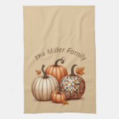 Waterverf Pompoen Herfst Herfst Custom Theedoek (Verticaal)