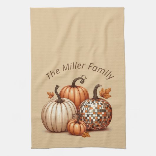 Waterverf Pompoen Herfst Herfst Custom Theedoek (Verticaal)