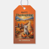 Waterverf Pompoen Herfst Landschap Thanksgiving Cadeaulabel (Achterkant)