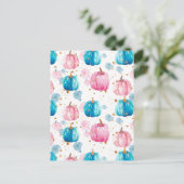 waterverf pompoen herfst patroon briefkaart (Staand voorkant)