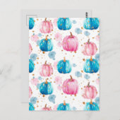 waterverf pompoen herfst patroon briefkaart (Voorkant / Achterkant)