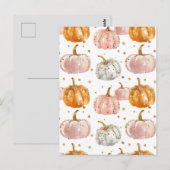 waterverf pompoen herfst patroon briefkaart (Voorkant / Achterkant)