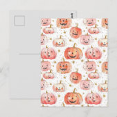 waterverf pompoen herfst patroon briefkaart (Voorkant / Achterkant)