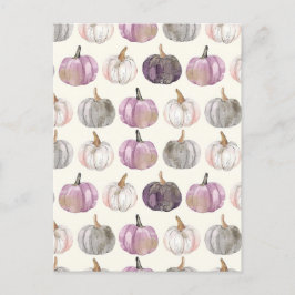 waterverf pompoen herfst patroon briefkaart