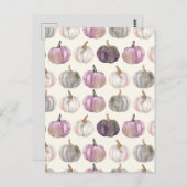 waterverf pompoen herfst patroon briefkaart (Voorkant / Achterkant)