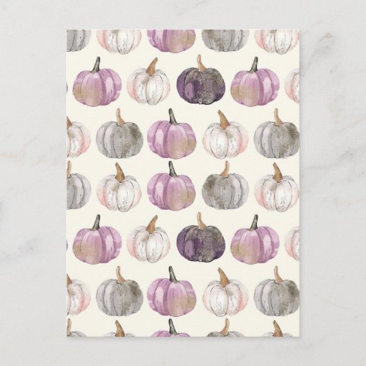 waterverf pompoen herfst patroon briefkaart (Voorkant)