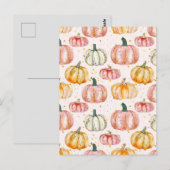 waterverf pompoen herfst patroon briefkaart (Voorkant / Achterkant)