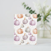 waterverf pompoen herfst patroon briefkaart (Staand voorkant)