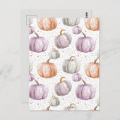 waterverf pompoen herfst patroon briefkaart (Voorkant / Achterkant)