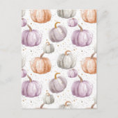 waterverf pompoen herfst patroon briefkaart (Voorkant)