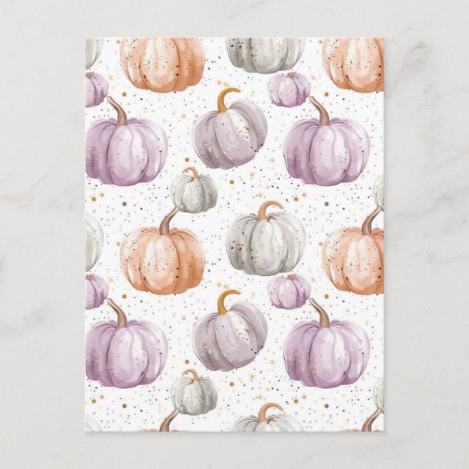 waterverf pompoen herfst patroon briefkaart (Voorkant)
