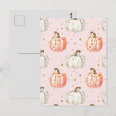 waterverf pompoen herfst patroon briefkaart (Voorkant / Achterkant)