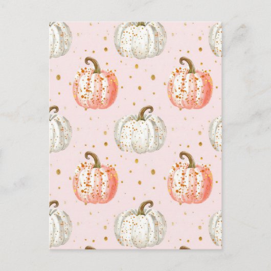 waterverf pompoen herfst patroon briefkaart (Voorkant)