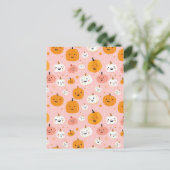 waterverf pompoen herfst patroon briefkaart (Staand voorkant)