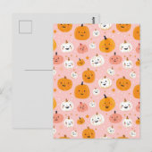 waterverf pompoen herfst patroon briefkaart (Voorkant / Achterkant)