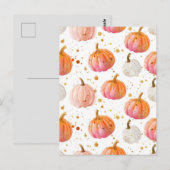 waterverf pompoen herfst patroon briefkaart (Voorkant / Achterkant)