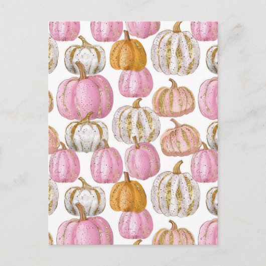 waterverf pompoen herfst patroon briefkaart (Voorkant)