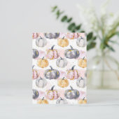 waterverf pompoen herfst patroon briefkaart (Staand voorkant)