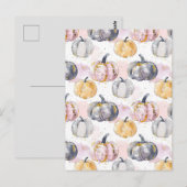 waterverf pompoen herfst patroon briefkaart (Voorkant / Achterkant)