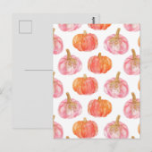 waterverf pompoen herfst patroon briefkaart (Voorkant / Achterkant)