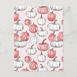 waterverf pompoen herfst patroon briefkaart