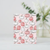 waterverf pompoen herfst patroon briefkaart (Staand voorkant)