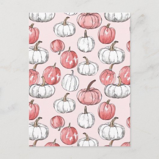 waterverf pompoen herfst patroon briefkaart (Voorkant)