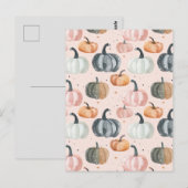 waterverf pompoen herfst patroon briefkaart (Voorkant / Achterkant)