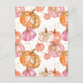 waterverf pompoen herfst patroon briefkaart